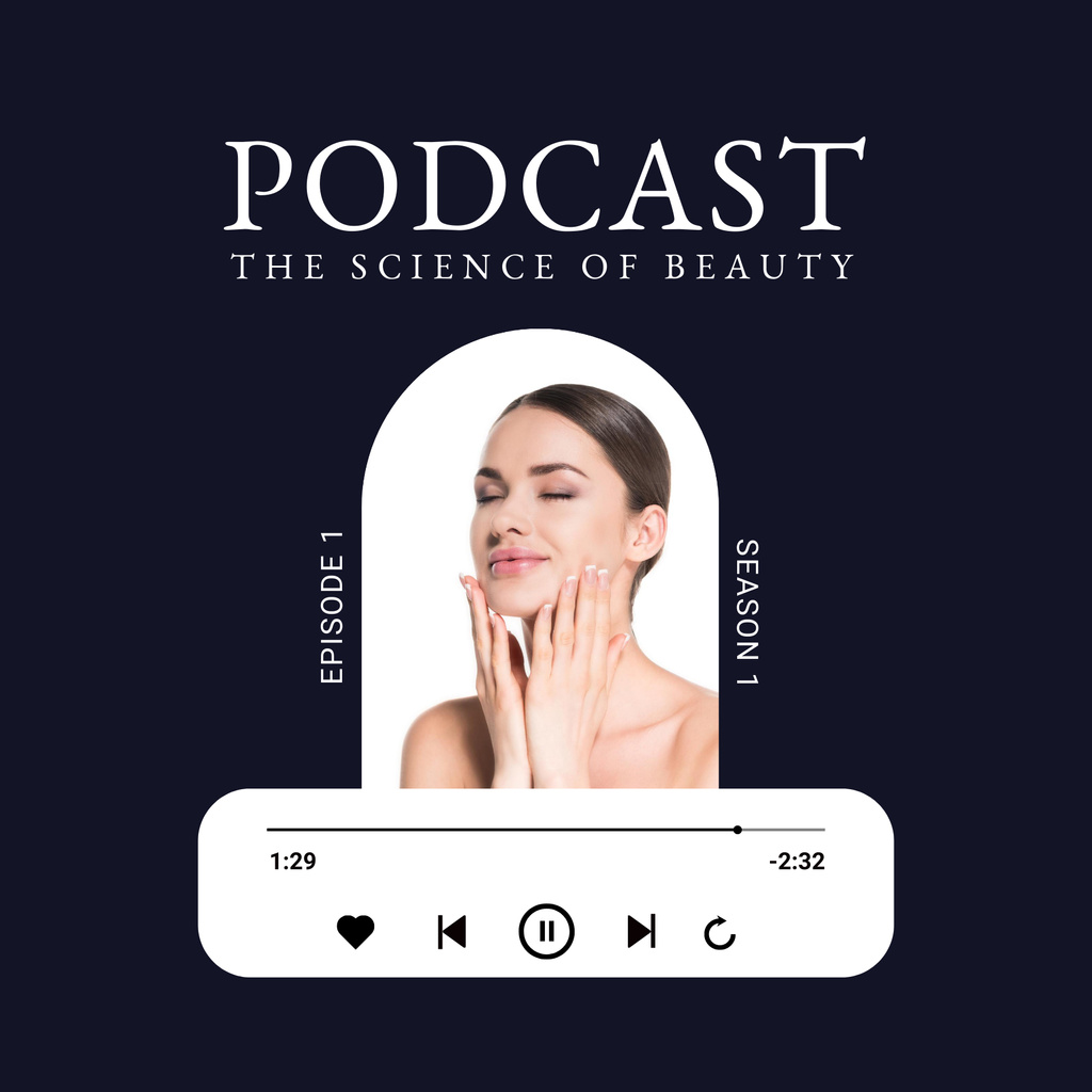Platilla de diseño Podcast about Science of Beauty Podcast Cover