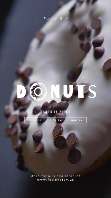 Bakery Offer Sweet Doughnut Instagram Video Story Design Template