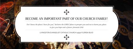 Convite Evangelista Igreja Católica Facebook cover Modelo de Design