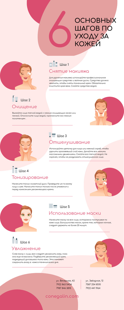 Template di design List infographics about Scincare Infographic
