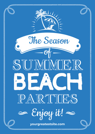 Summer beach parties Annoucement Poster Design Template