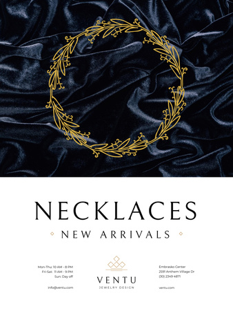 Jewelry Collection Ad with Elegant Necklace Poster 36x48in Design Template