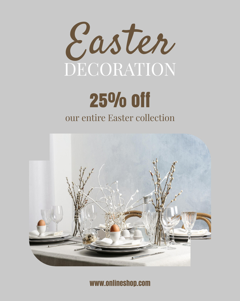 Easter Holiday Sale of Decorations Poster 16x20in Design Template