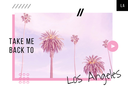 Los Angeles city palms Postcard Design Template