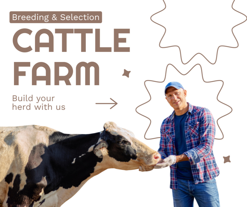 Template di design Livestock Breeding and Selection Services for Cattle Farms Facebook