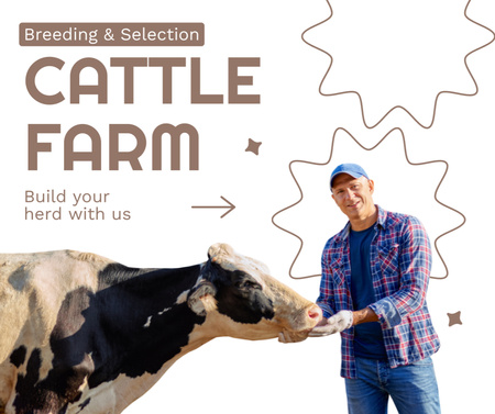 Livestock Breeding and Selection Services for Cattle Farms Facebook Design Template