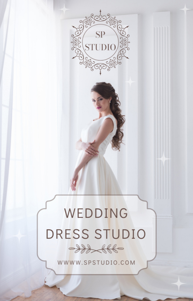 Wedding Dress Studio Ad with Gorgeous Bride IGTV Cover Design Template