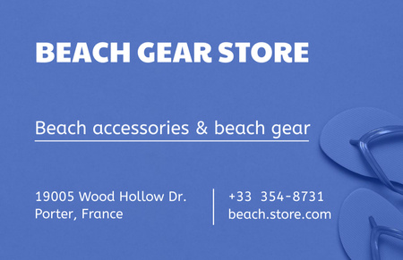 Beach Accessories Store Contact Details Business Card 85x55mm Design Template