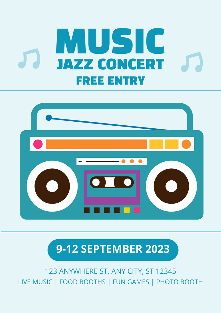 Jazz Concert Announcement Poster Πρότυπο σχεδίασης