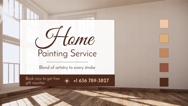 Plantilla de diseño de Reliable Home Painting Service With Slogan And Voucher Full HD video 