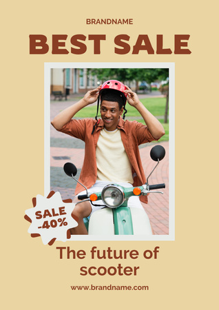 Scooter Sale Announcement Poster Design Template