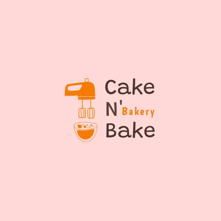 Ontwerpsjabloon van Logo van Bakery Ad with Yummy Cupcake Illustration