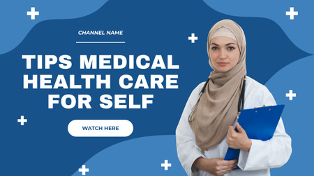 Tips for Self Medical Healthcare Youtube Thumbnail Design Template