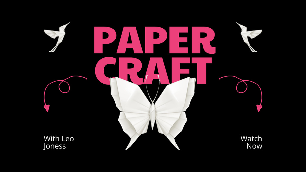 Blog about Paper Craft with Paper Butterfly and Doves Youtube Thumbnail Šablona návrhu