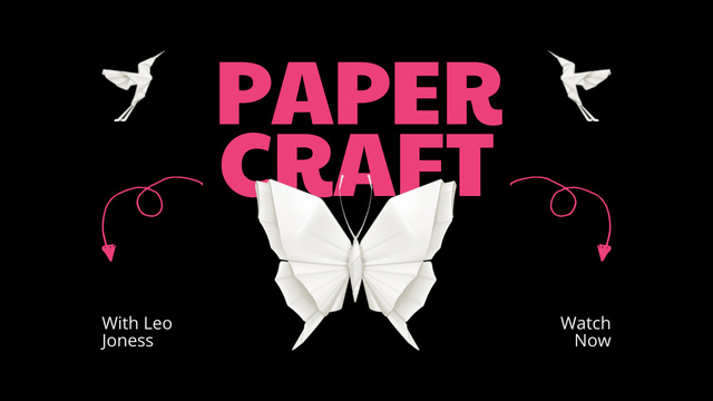 Template di design Blog about Paper Craft with Origami Butterfly and Doves Youtube Thumbnail