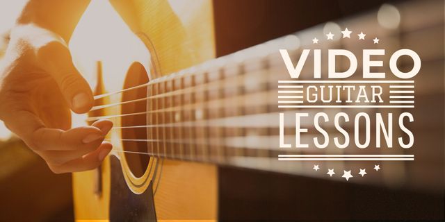 Video guitar lessons Twitter Design Template