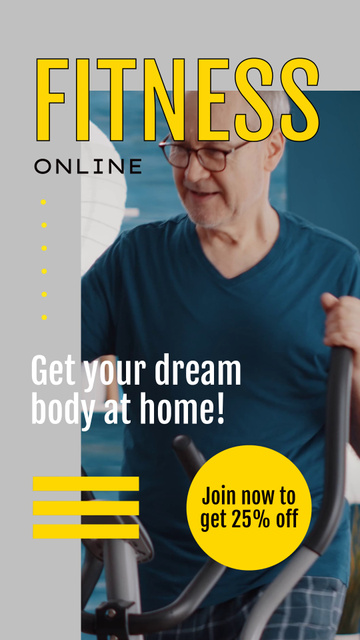 Age-Friendly Fitness Online With Discount TikTok Video Design Template
