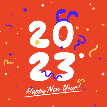 Modèle de visuel New Year Greeting with Festive Illustration - Instagram
