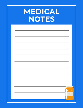 Medical Consumption Blue Notepad 107x139mm Design Template