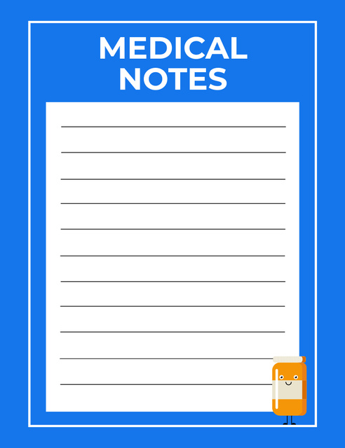 Medical Planner in Blue Notepad 107x139mm Design Template