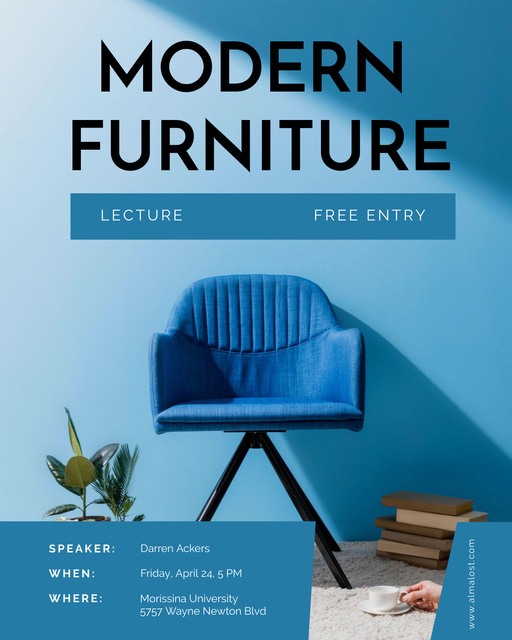 Modern Furniture Lecture With Free Entry Poster 16x20in – шаблон для дизайна