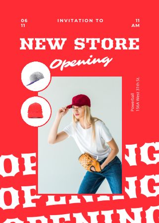 Sport Store Opening Announcement Invitation Design Template