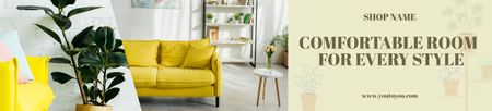 Furniture for Comfortable Room Ebay Store Billboard Design Template