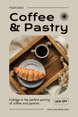 Delicious Croissant And Coffee At Reduced Price Offer Pinterest Design Template
