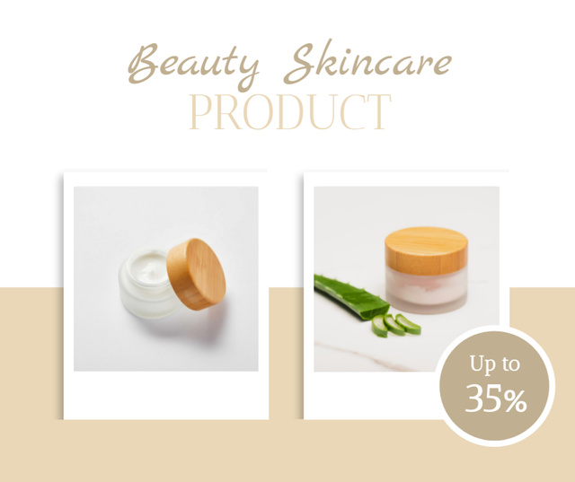 Template di design Beauty Cream Sale Ad with Aloe  Facebook