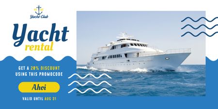 Yacht Rent Promotion Ship in Sea Image Design Template