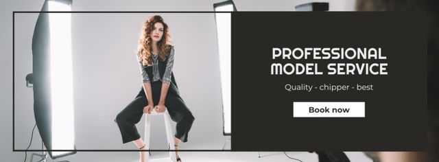 Ontwerpsjabloon van Facebook cover van Professional Model Service Offer
