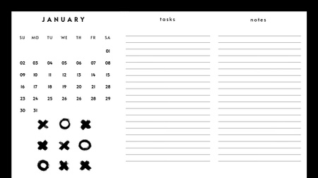 Ontwerpsjabloon van Calendar van Sheets for Notes