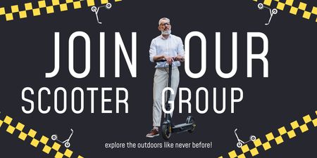 Scooter Group для пожилых людей Twitter – шаблон для дизайна