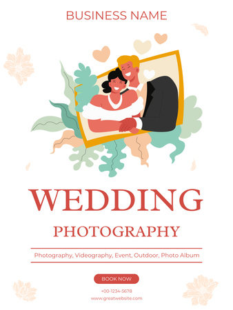 Plantilla de diseño de Descuento en fotografía de bodas Poster US 