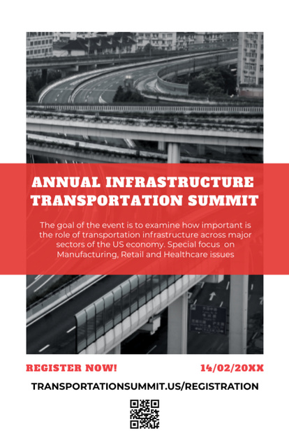 Designvorlage Annual Highway-Integrated Infrastructure Transportation Event für Invitation 5.5x8.5in