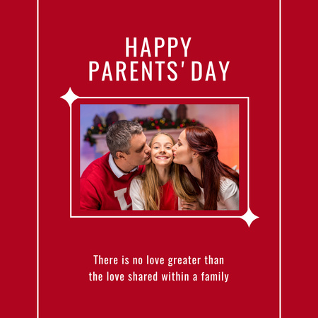 Happy Parent's Day Greeting In Red Instagram Design Template