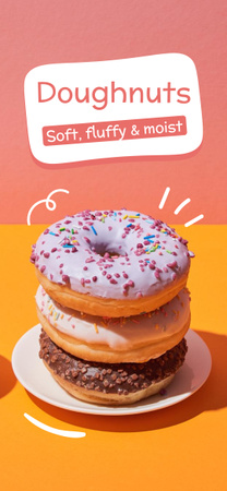 Yumuşak ve Lezzetli Donut Satışı Snapchat Geofilter Tasarım Şablonu