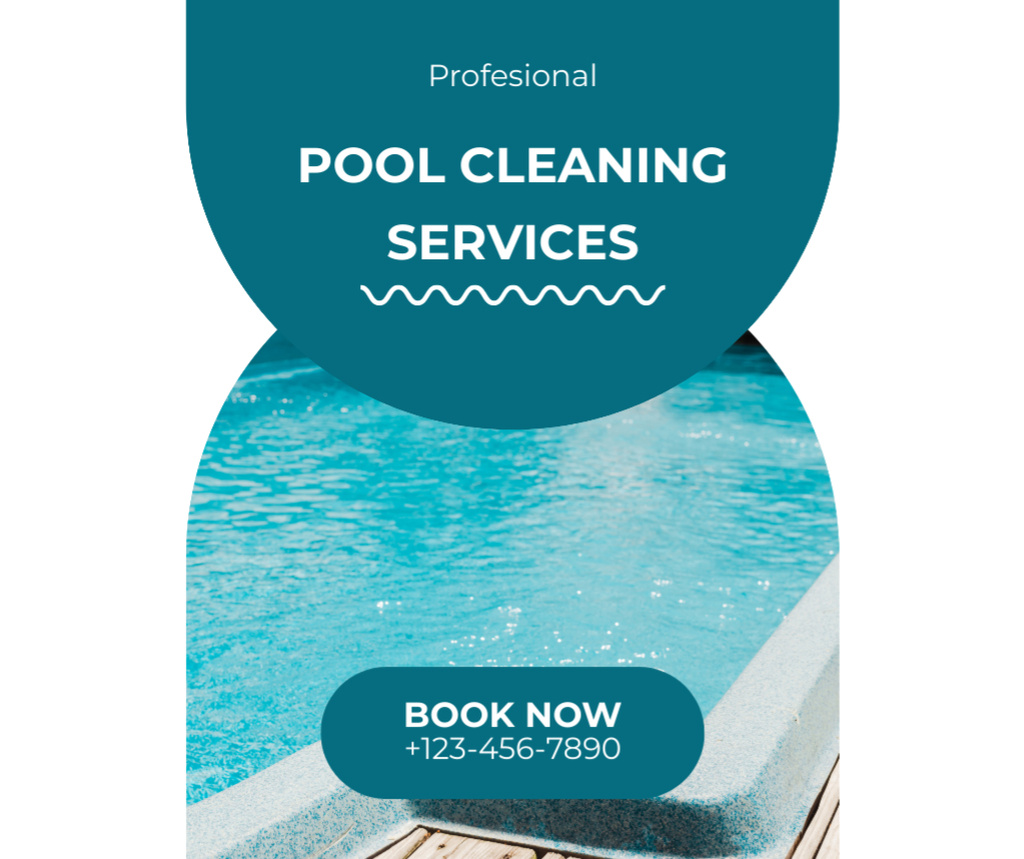 Offer of Professional Pool Water Cleaning Services Facebook Tasarım Şablonu