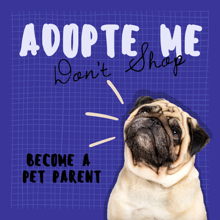 Ontwerpsjabloon van Instagram van Pets Adoption Club Ad