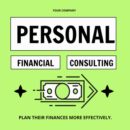 Services of Personal Financial Consulting LinkedIn post Design Template