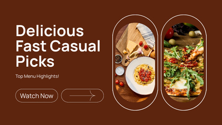 Offer of Delicious Fast Casual Dishes Youtube Thumbnail Design Template