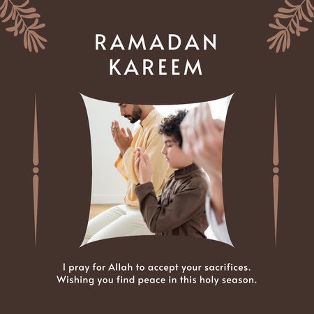 Rodina se modlí o ramadánu Instagram Šablona návrhu
