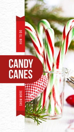 Christmas decor with candy canes Instagram Story Design Template
