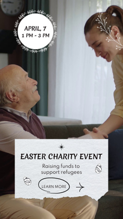 Designvorlage Charity Event For Refugees At Easter für TikTok Video