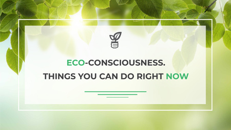 Eco Quote Light Bulb with Leaves Title 1680x945px Design Template