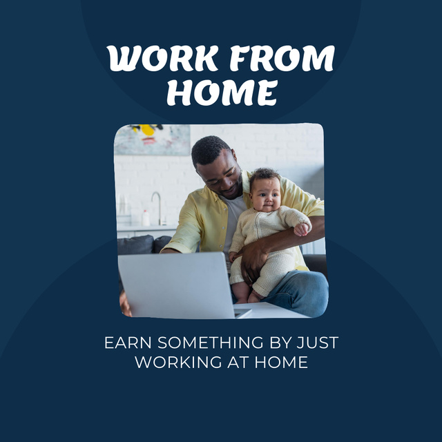 Dad Freelancer with Baby at Home Instagram – шаблон для дизайну