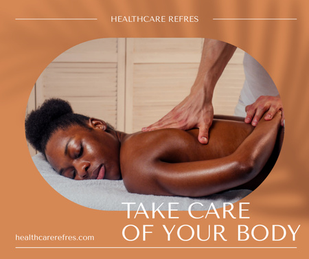 Oferta de cuidados de massagem de relaxamento Facebook Modelo de Design