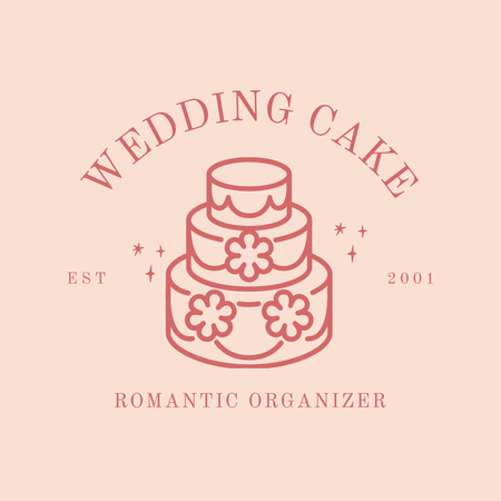 Ontwerpsjabloon van Logo 1080x1080px van Wedding Cake Advertisement