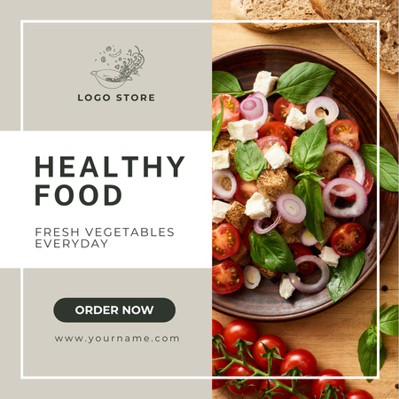 Alimentos Saudáveis para Nutrição Diária Instagram Modelo de Design