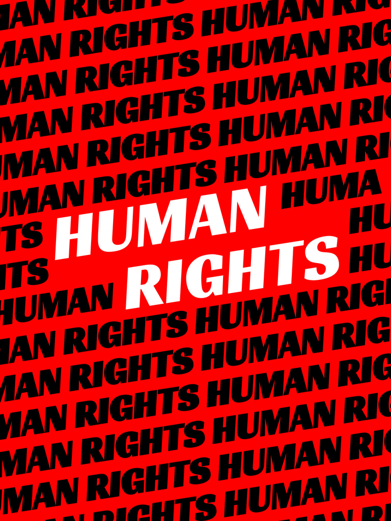 Template di design Awareness about Human Rights With Placard In Red Poster US